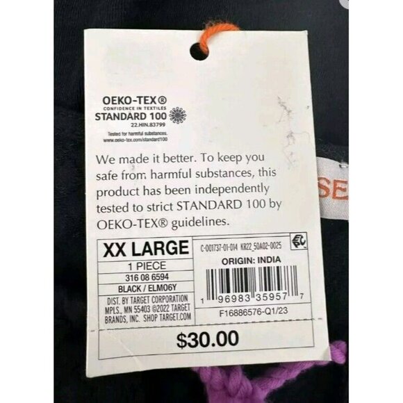 NWT Knox Rose Baby Doll Style Black Top Purple Embroidery Tassels Plus Size XXL - Picture 4 of 13